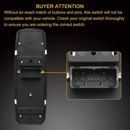 Solidspare Black Front Driver Side Window Switch 56046823AE For 2016-2018 Ram 1500 2500