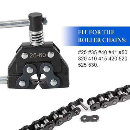 Solid Spare Roller Chain Tool Kit Breker Cutter + Puller Holder #25 - #60