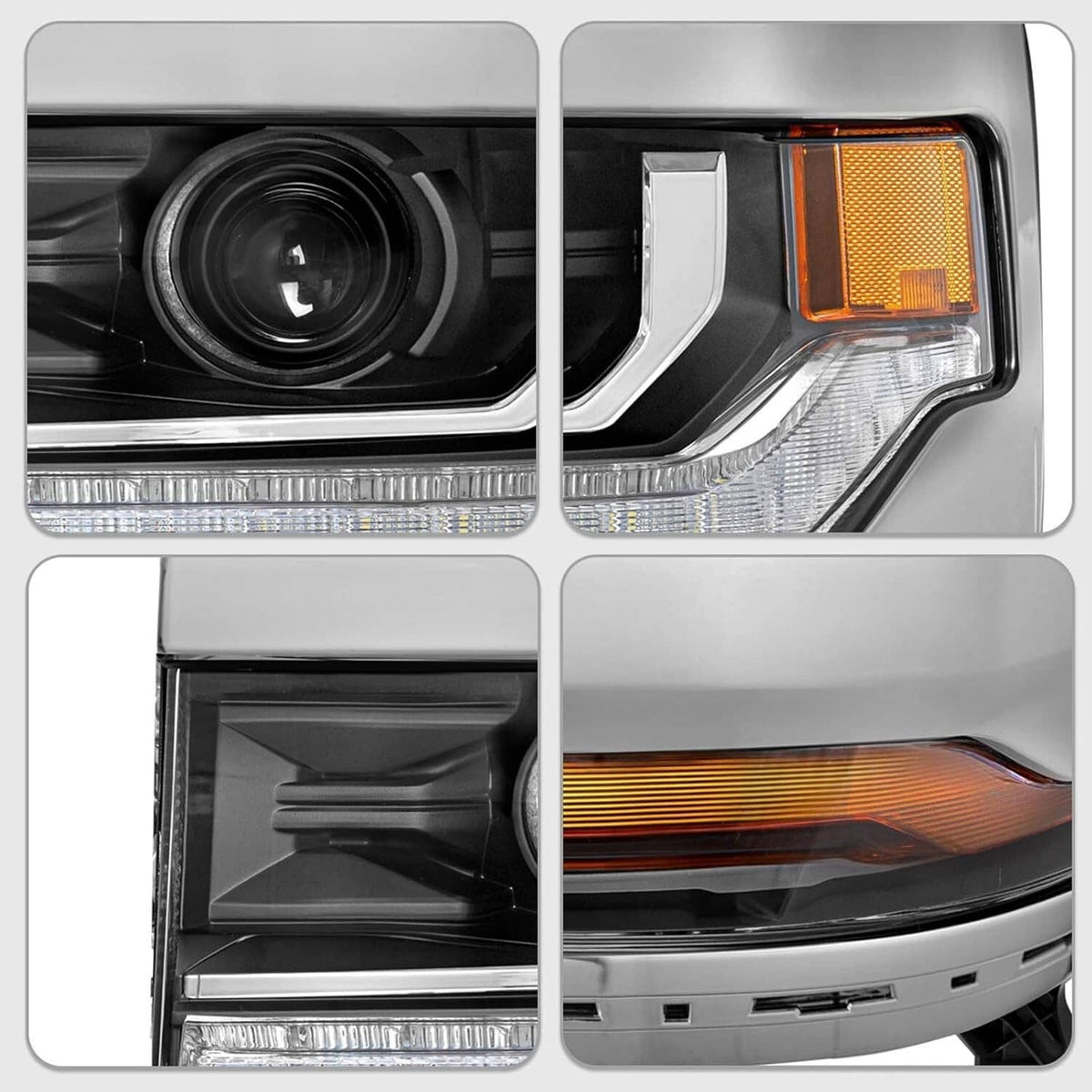 Solidspare Headlights Driver & Passenger Side For 16-18 Chevy Silverado HID/Xenon Headlamps