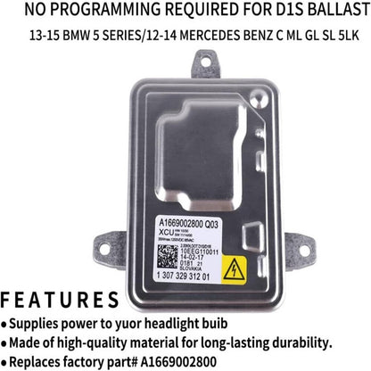 Solidspare Xenon HID Headlight Unit Ballast A1669002800 Q03 For Benz GL350 ML350 SL65 AMG