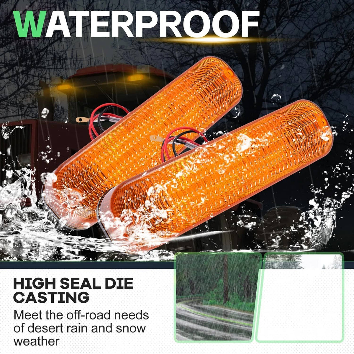 Solidspare 4 LED Amber Flashing Cab Lights For John Deere 30 Series 4030 4230 8450 #AR60250