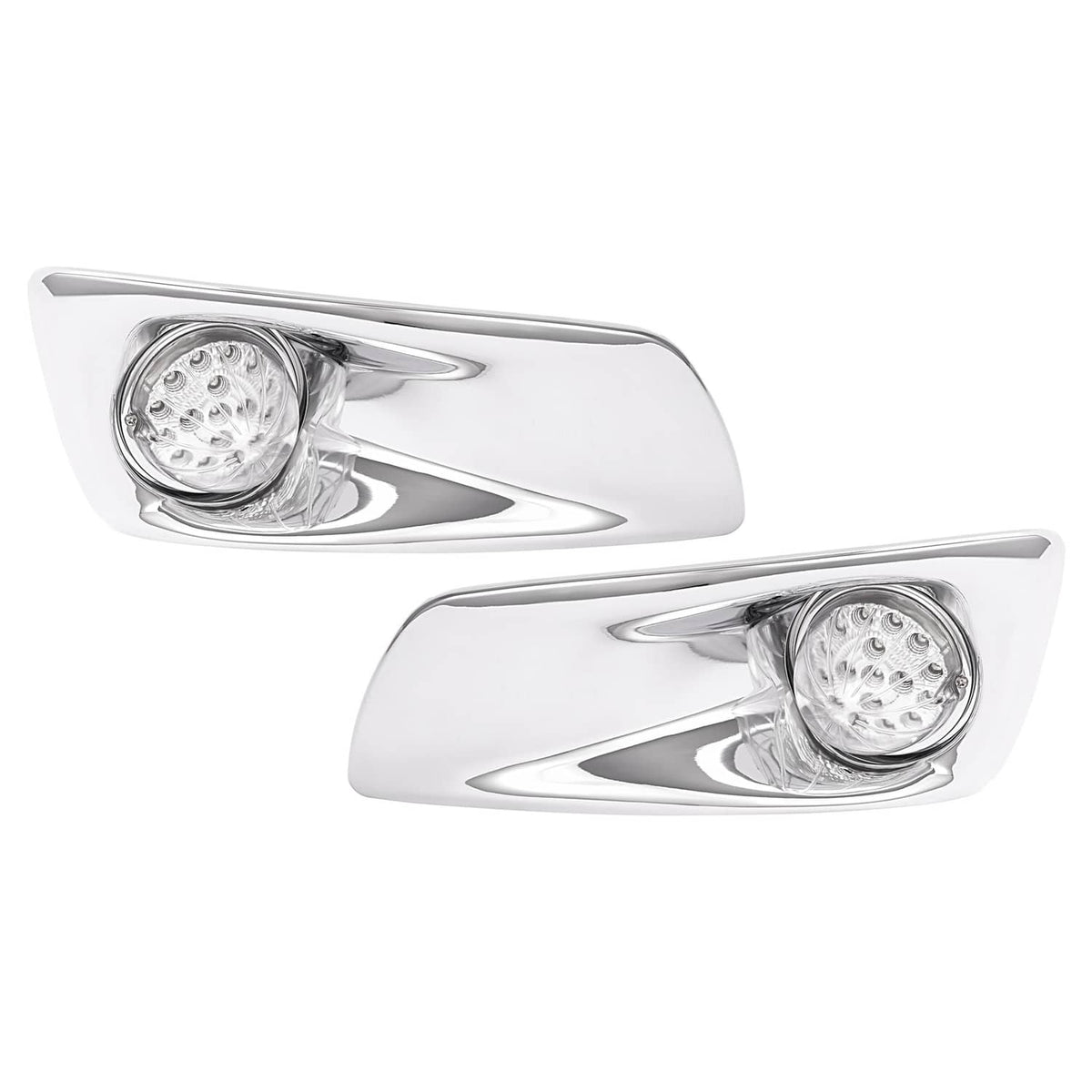 Solid Spare LED Fog Lights Lamp W/Bezel Clear Lens Pair LH & RH For Kenworth T660 2007-2017
