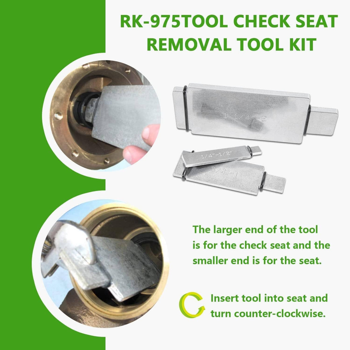 Solidspare RK-975TOOL Check Seat Removal Tool Kit for Wilkins 1/4" - 2" Model 950XL/975XL