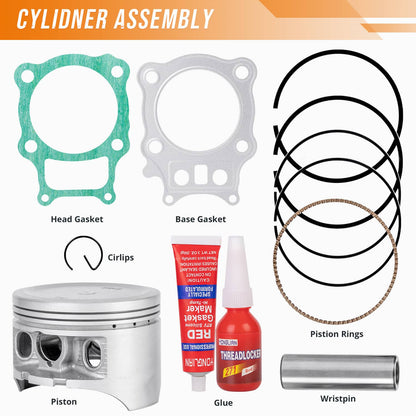 Solidspare For Honda ATV Rancher 350 TRX350TE 2x4 ES 2000-2006 Cylinder Piston Gasket Kit