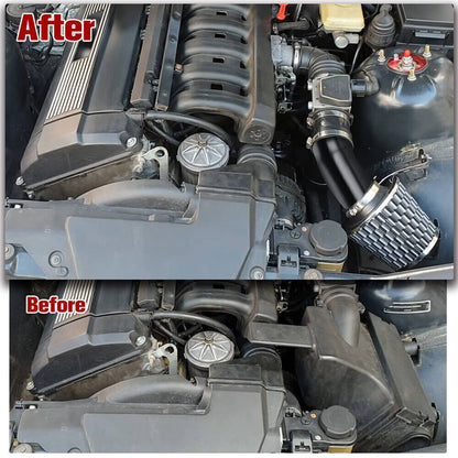 Solidspare Automotive 3" Universal Cold Air Intake Kit Induction Flow Pipe Kit Aluminium