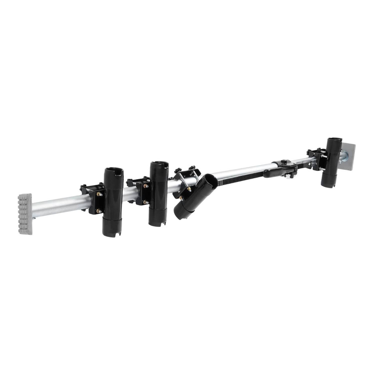 Solid Spare Truck Bed Rod Rack Fishing 4 Rod Holder Aluminum Adjustable Pickup Silvery Black