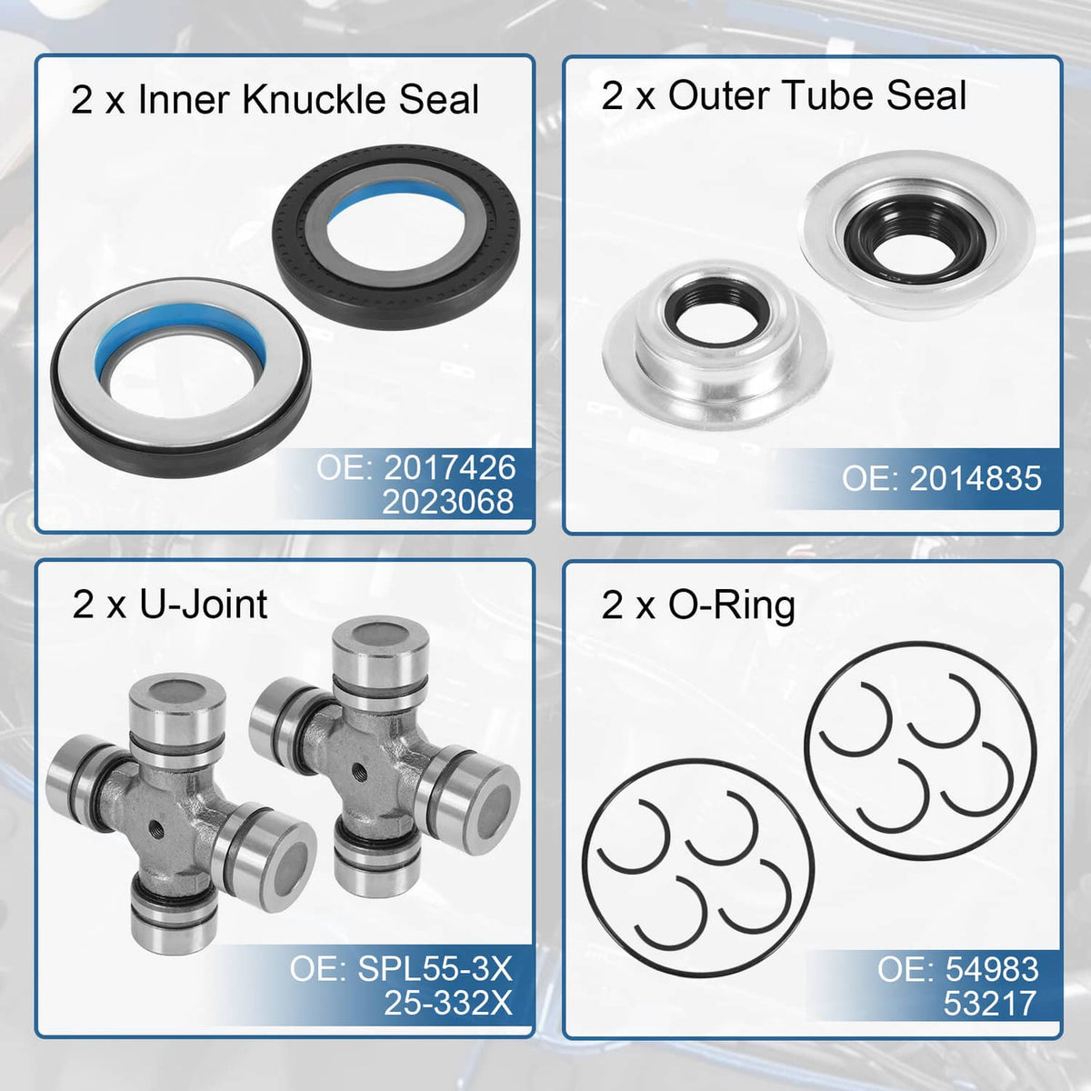 Solidspare Front Axle Seal And Greaseable U Joint Kit For Ford 2005-14 F250 F350 Super Duty