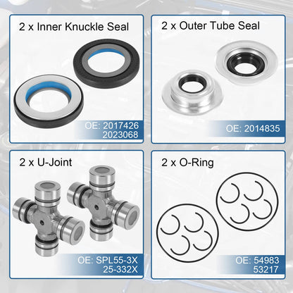 Solidspare Front Axle Seal And Greaseable U Joint Kit For Ford 2005-14 F250 F350 Super Duty