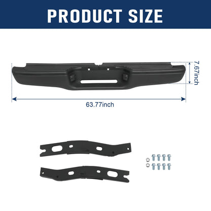 Solidspare Rear Steel Step Bumper For Toyota Tacoma 1995-2004 Truck Black Complete Assembly