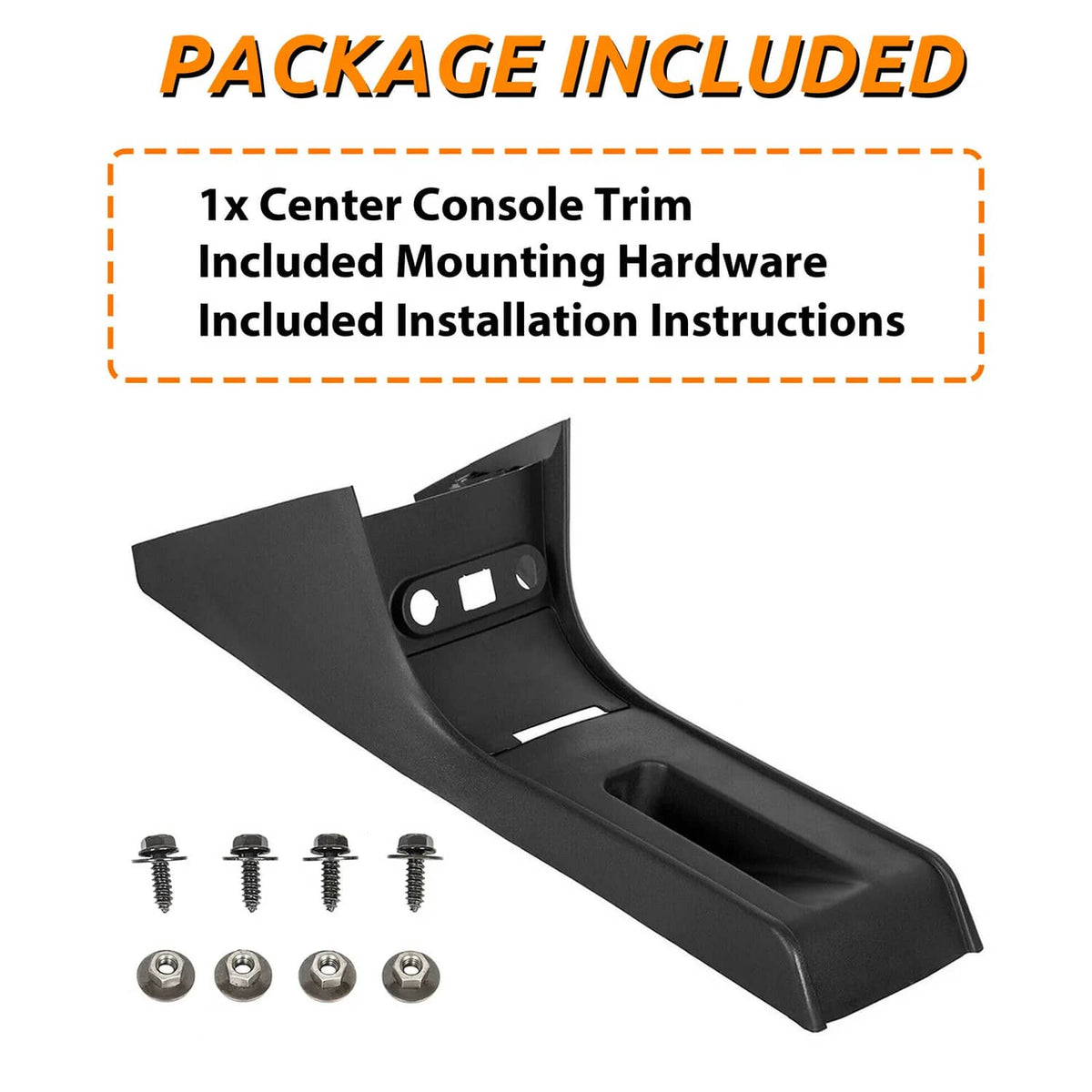 Solid Spare For Dodge Charger Police 2011-2020 Center Console Plastic Upholstered Trim Black
