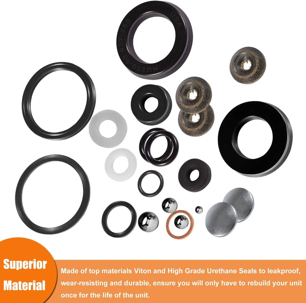 Solid Spare Floor Jack Seals Kit for Lincoln Walker Model 93642 Floor Jack Series B C E 2Ton