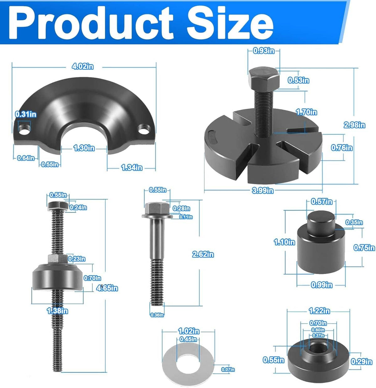 Solid Spare for Ford/Mercury Water Pump Pulley Removal Tool 303-S455 303-009 211-185