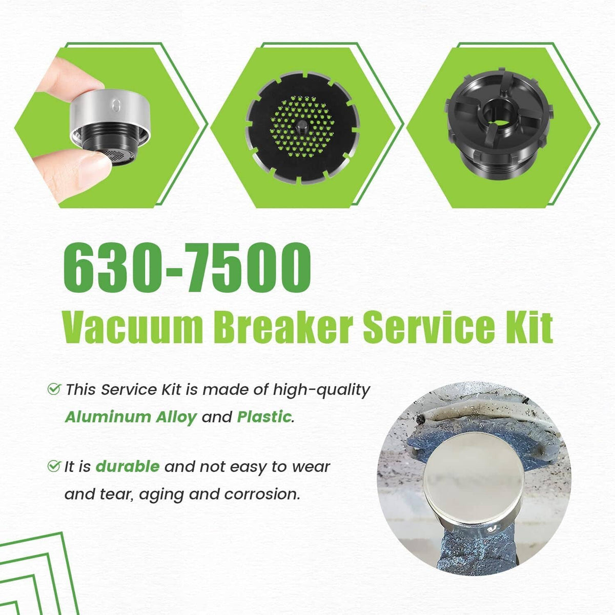 Solid Spare 2-Pack 630-7500 Vacuum Breaker Repair Kit for Mansfield 400/500 & Nibco 90 Valve