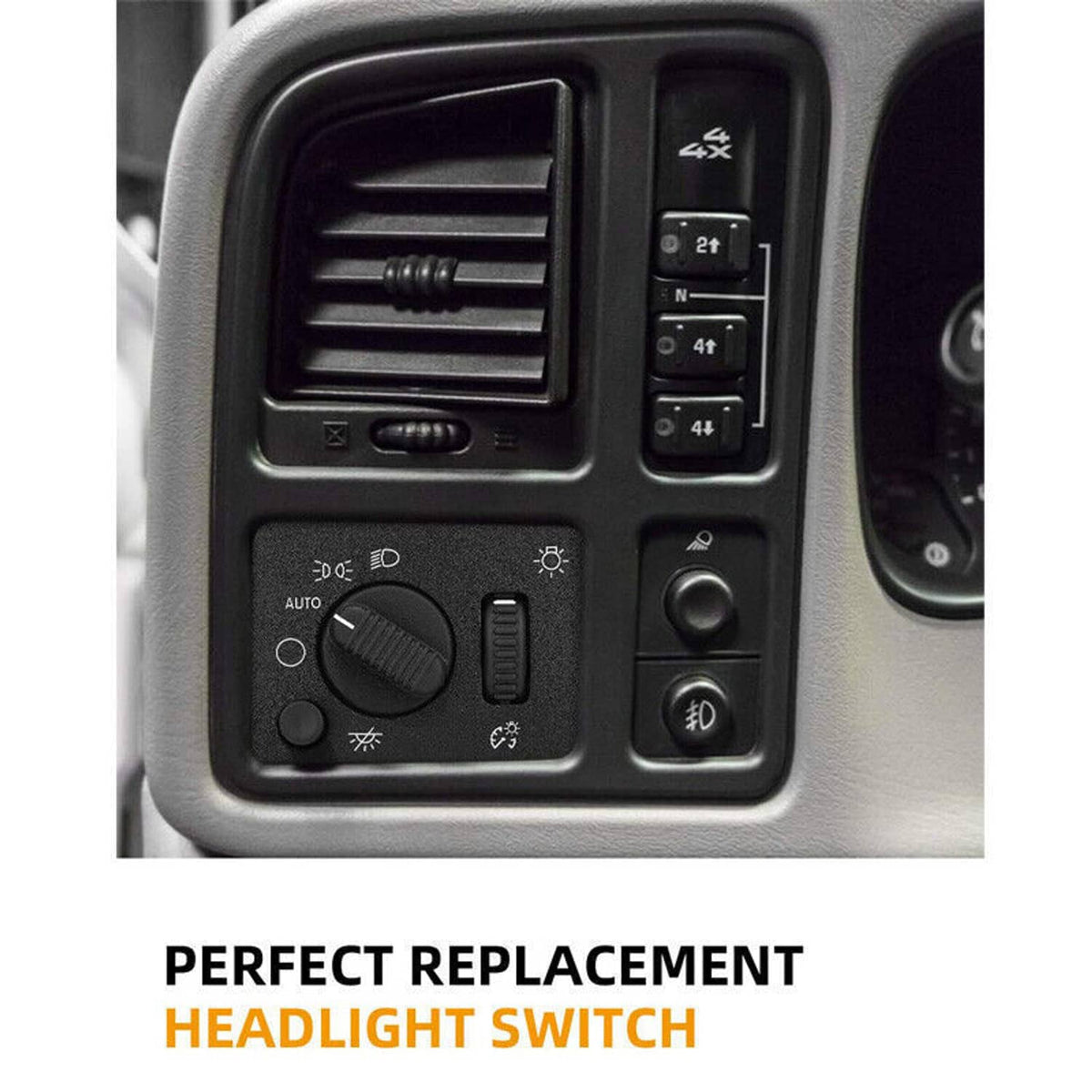 Solidspare LED Headlight Switch For 03-06 Chevy Silverado Suburban Tahoe Sierra Black