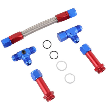 Solidspare New Braided Dual Feed Carb Fuel Line Fitting 8AN For Holley 4150 Carburetor AN8