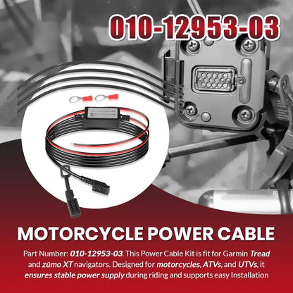 Solidspare 010-12953-03 Motorcycle Power Cable for Garmin Tread and zūmo XT Navigators 5.5"