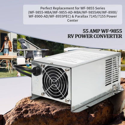Solidspare WF-9855 RV Converter 55 Amp Deck Power Converter Charger RV Trailer Camper 12V