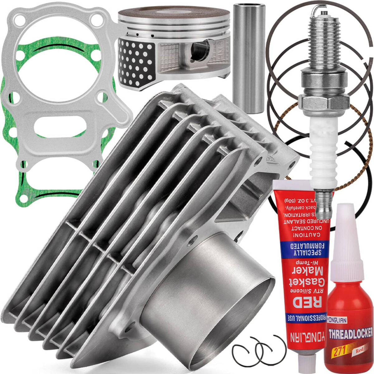 Solidspare For Honda TRX250EX TRX250TE TRX250TM 74mm Big Bore Cylinder Piston Top End Kit