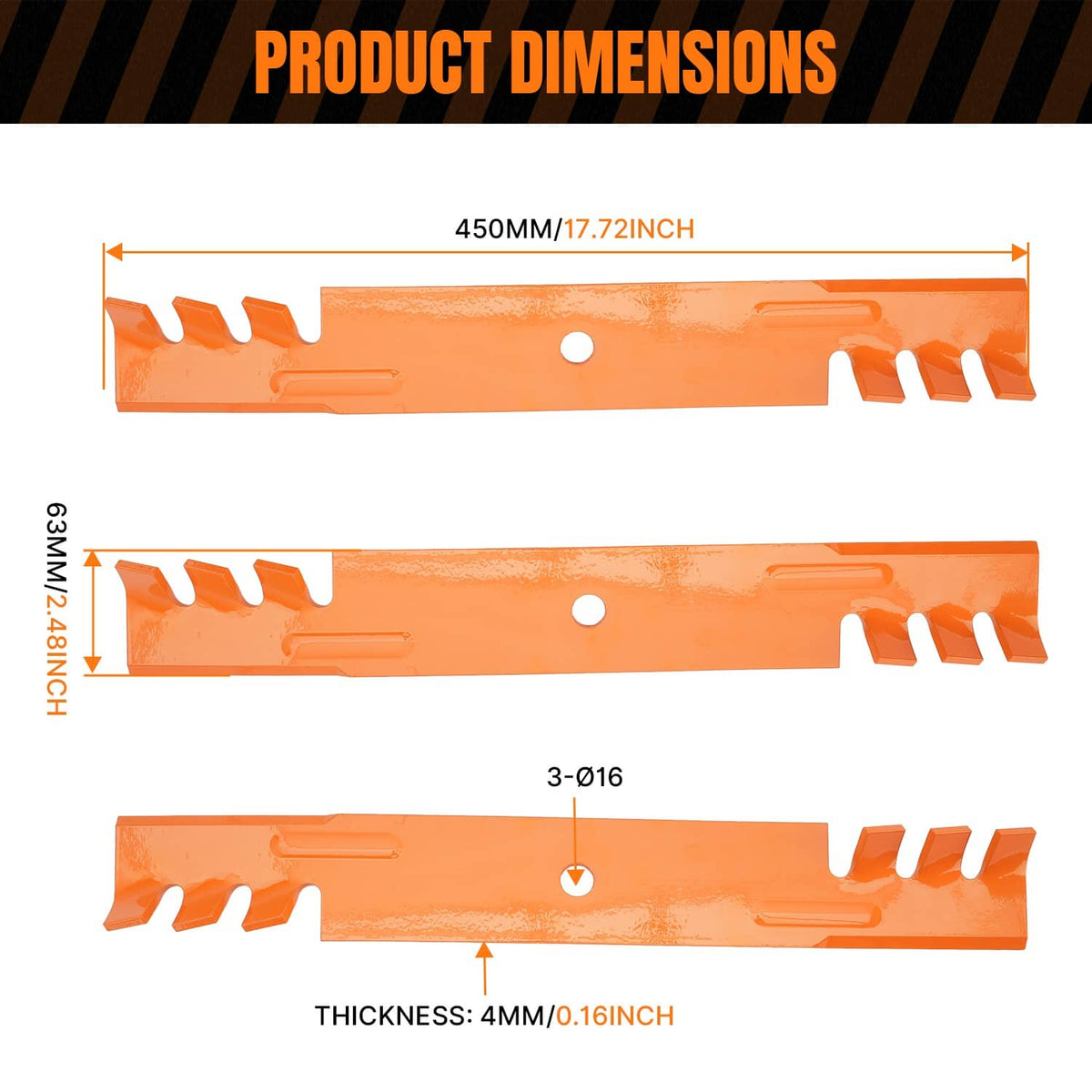 Solidspare 52" Deck Blade for Scag Mower Models:SMTC, STC52, SW52, SW48, SWM52, SWMU52