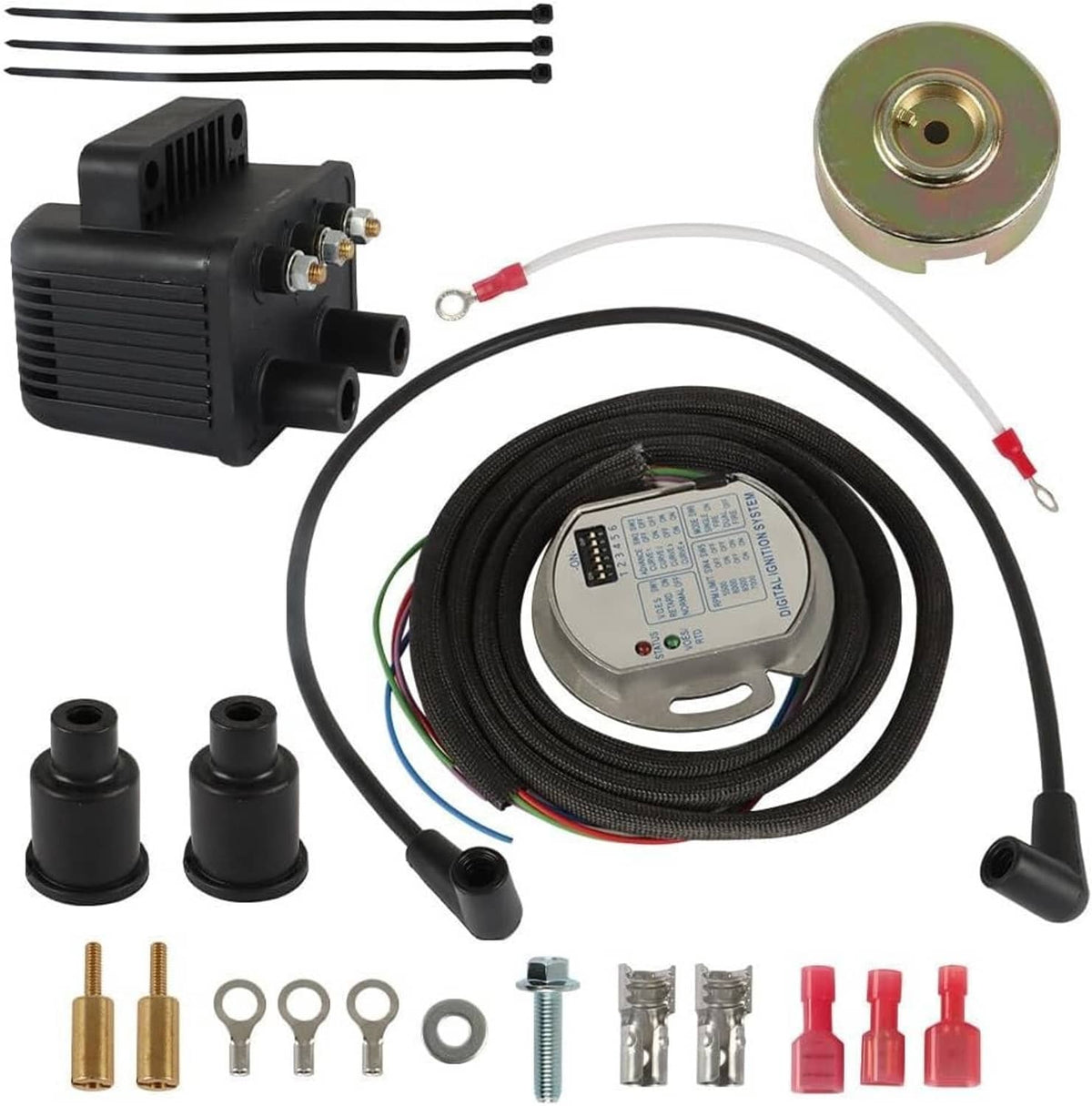 Solidspare Single Fire Programmable Ignition Kit For 1970-03 Harley-Davidson Big Twin Evo