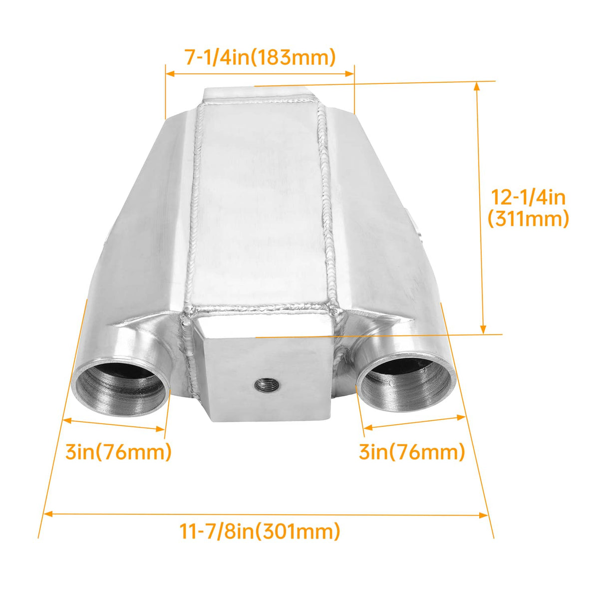 Solidspare NEW Universal Air to Water Intercooler A/W IC 2.5" in 3" out For Jet Ski Sea Doo