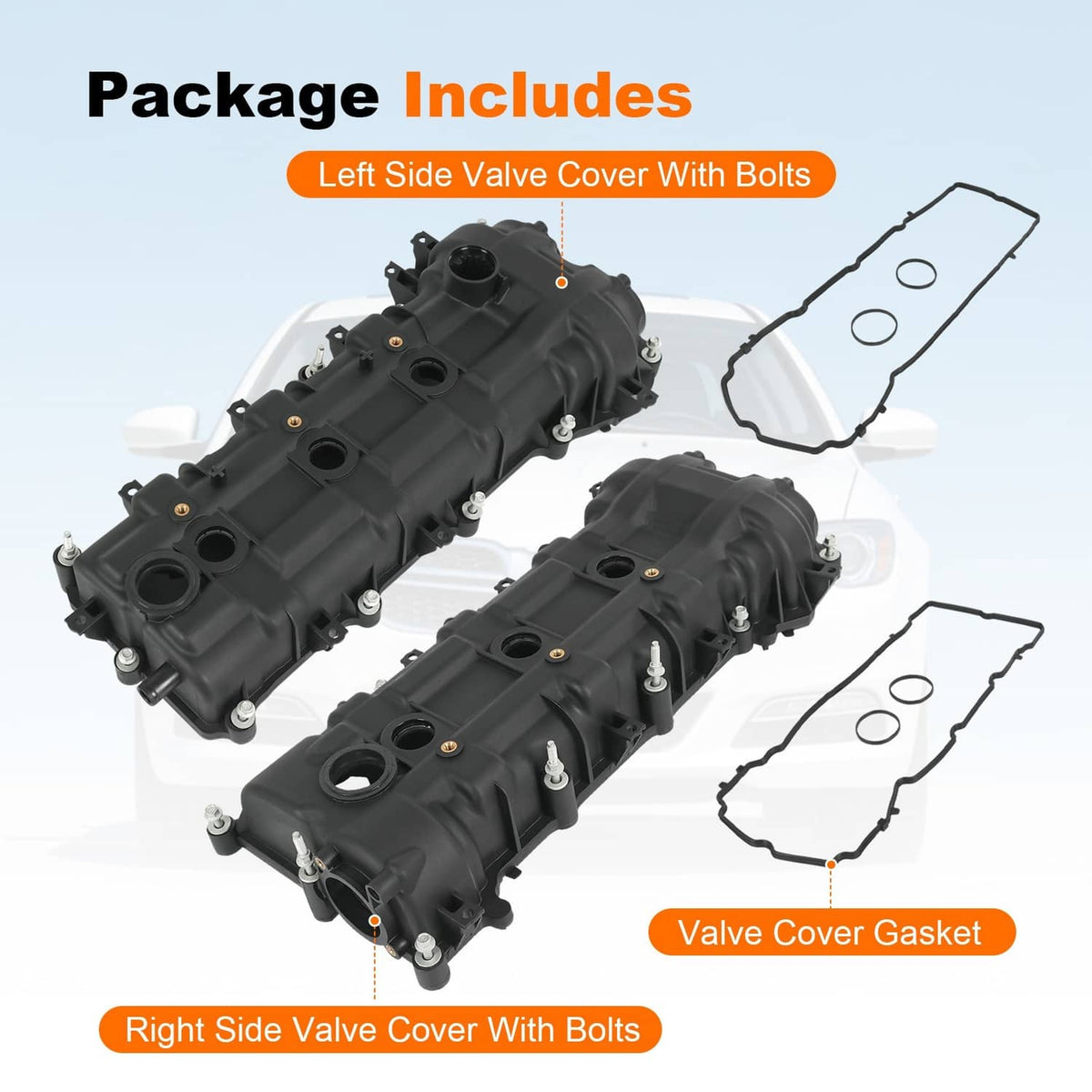 Solidspare Valve Cover Set w/ Gasket Fits Dodge Ram Jeep Cherokee Chrysler 300 11-19 3.6L