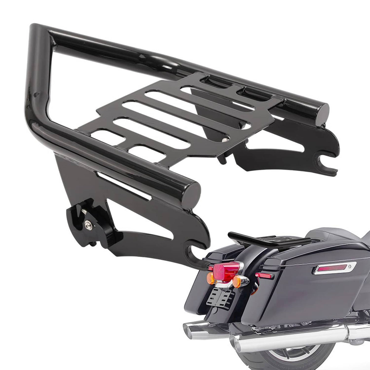 Solidspare Black Detachable Luggage Rack for Harley Touring 2009-2025 Street Road Glide US
