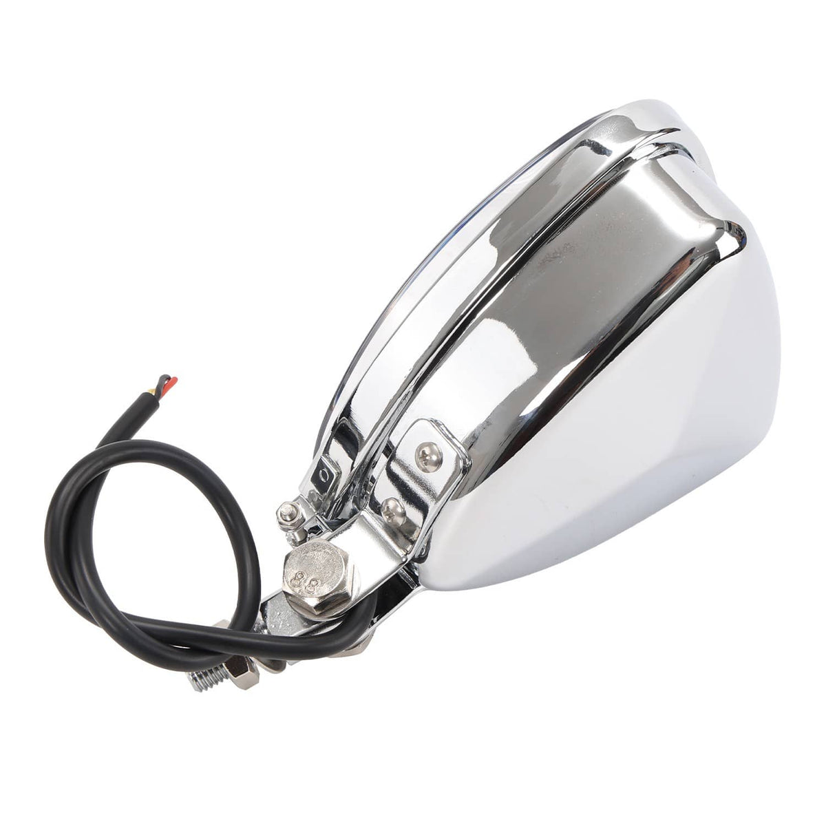 Solidspare Motorcycle LED Triangle Headlight Universal Fit Chopper Cafe Racer Bobber Harley
