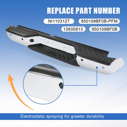 Solidspare Chrome Rear Step Bumper Assembly W/ Sensor Hole For 2005-2021 Nissan Frontier