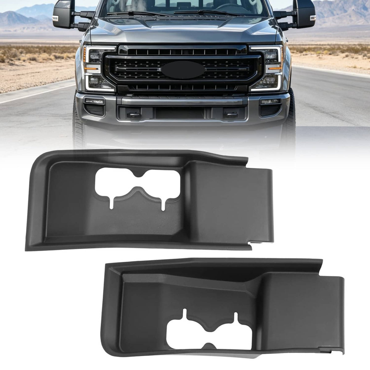 Solid Spare For Ford F250 F350 F450 F550 Super Duty Short 2020-22 Tow Hook Cover Bezel LH,RH