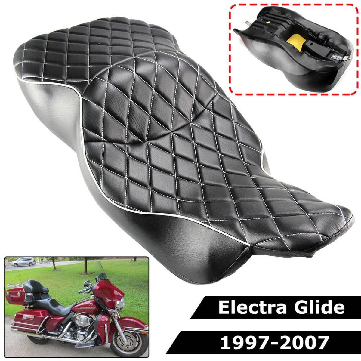 Solidspare For Harley Electra Glide Ultra Classic Standard 1997-2007 Rider & Passenger Seat