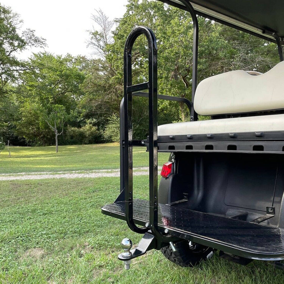 Solidspare Golf Cart Rear Seat Safety Grab Bar Back Footrest Trailer Hitch For EZGO Yamaha