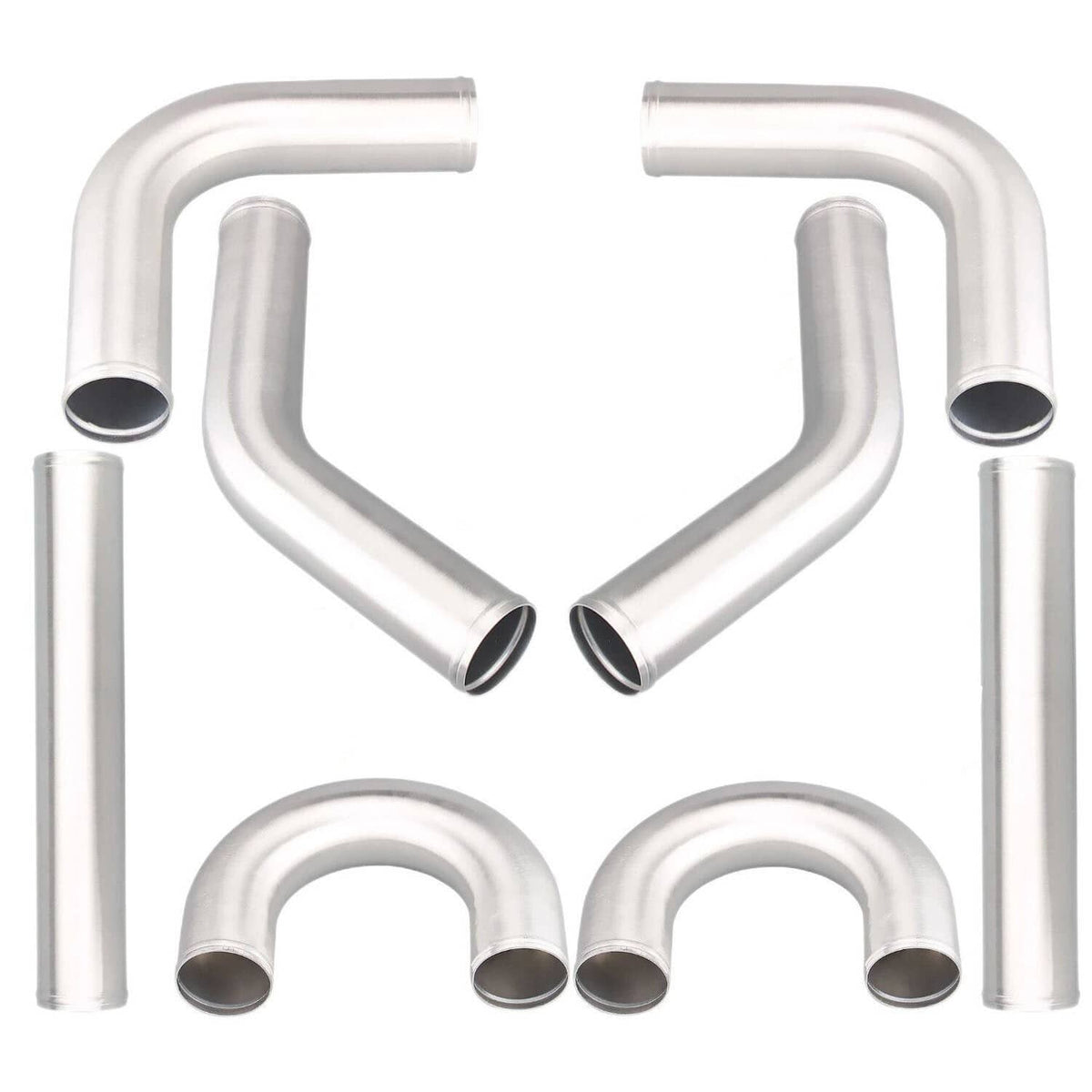 Solidspare 8PCS 2.5" Universal Aluminum Turbo Intercooler Elbow Pipe Kits Silver New