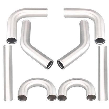 Solidspare 8PCS 2.5" Universal Aluminum Turbo Intercooler Elbow Pipe Kits Silver New