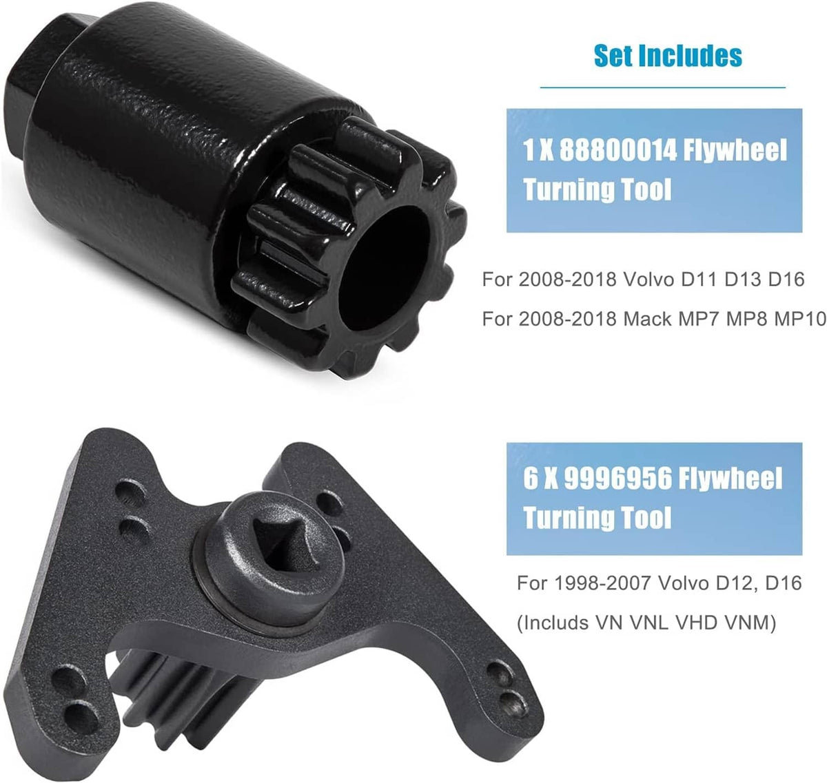 Solid Spare Engine Barring Flywheel Turning Tool For Volvo Mack 1998-2018 D11/12/13/16 MP7/8
