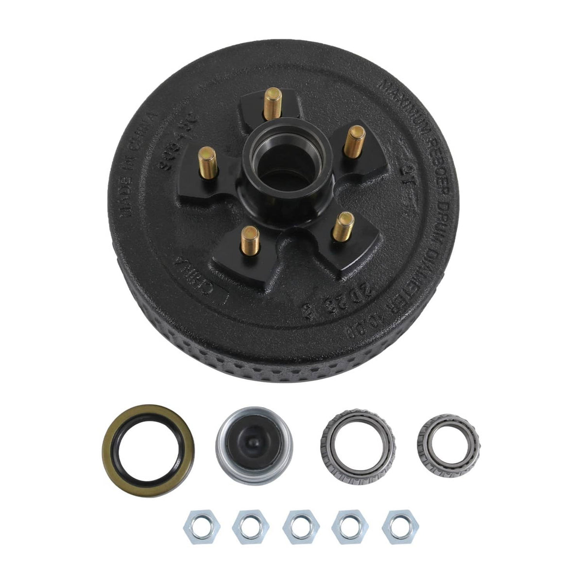 Solidspare 5 on 4.5 Trailer Hub Drum with Electric brakes 10"X2-1/4" Kits For 3500 lbs axle