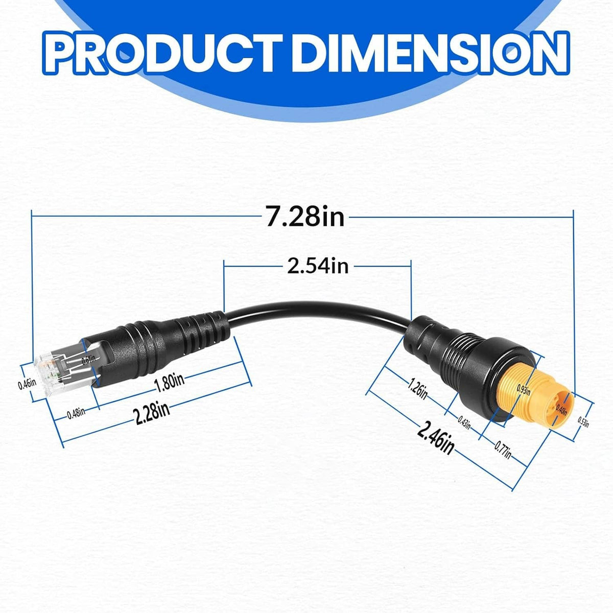 Solidspare RJ45 to 5-Pin Ethernet Adapter Cable 000-11246-001 for Simrad NSO evo2 & Zeus2
