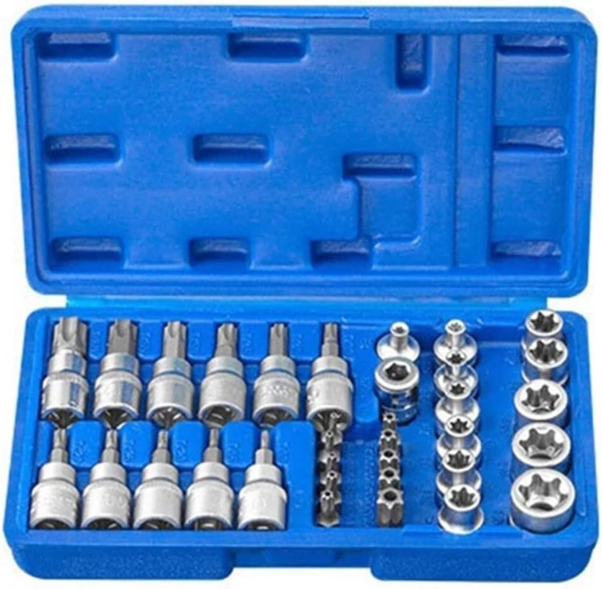 Solid Spare NEW 34pcs Torx Star Sockets & Bit Set Male Female E-torx Security Bits 3/8 Drive