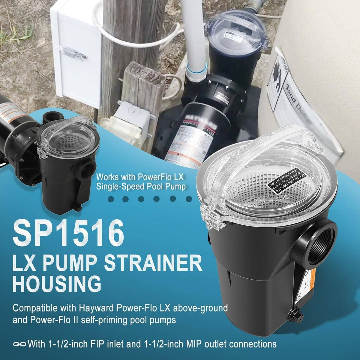 Solid Spare for Hayward SP1516 PowerFlo LX Pump Strainer Housing with Lip, Basket and o-Ring