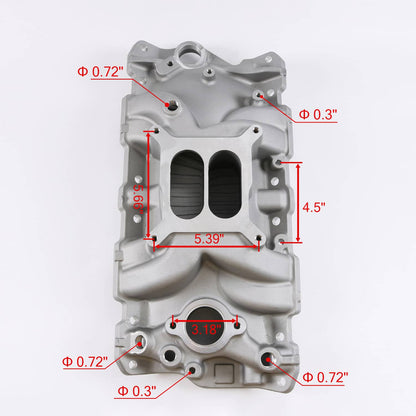 Solidspare Dual Plane Intake Manifold For 1957 1958-1995 Small Block Chevy SBC 350 400