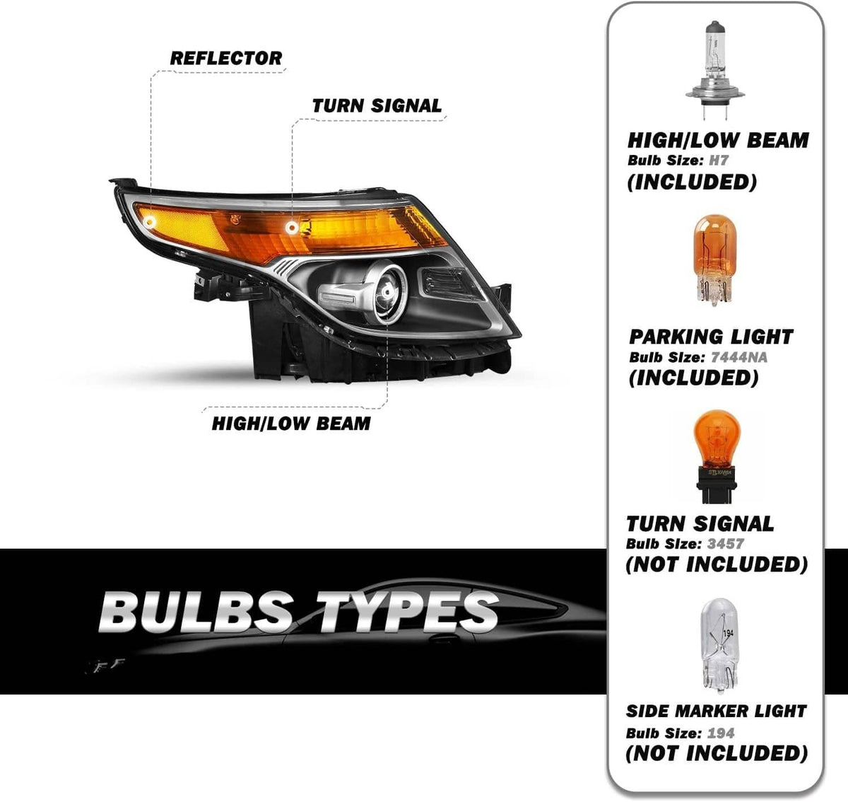 Solidspare Passenger Side For 2011-2015 Ford Explorer Headlight Factory Halogen Headlamp
