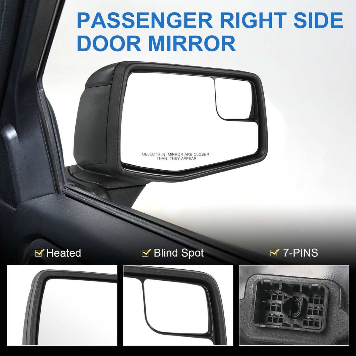 Solidspare Passenger Right Side Power Heated Mirror for 2019-2023 Chevrolet Silverado 1500