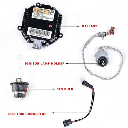 Solidspare Set Xenon Ballast Igniter HID D2S Bulb Kits For 2007-15 Infiniti G35 G37 Q40 Q50