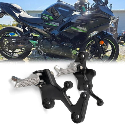 Solidspare Rider Driver Footpegs Bracket Fit For Kawasaki Ninja 400 2018-2024 Z400 2019-24