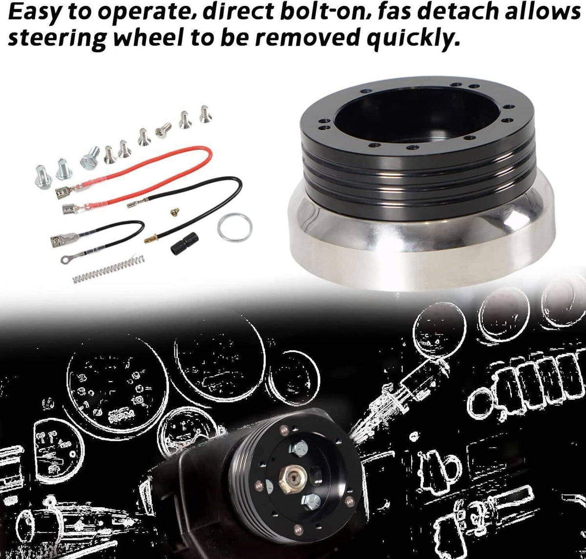 Solidspare 5 & 6 Hole Steering Wheel Polished Hub Adapter For Chevy Flaming River Ididit GM