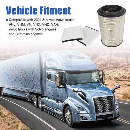 Solidspare Engine & 2 Air Filters P606720 P606555 For Volvo VNL 780 760 860 670 VN 780 670