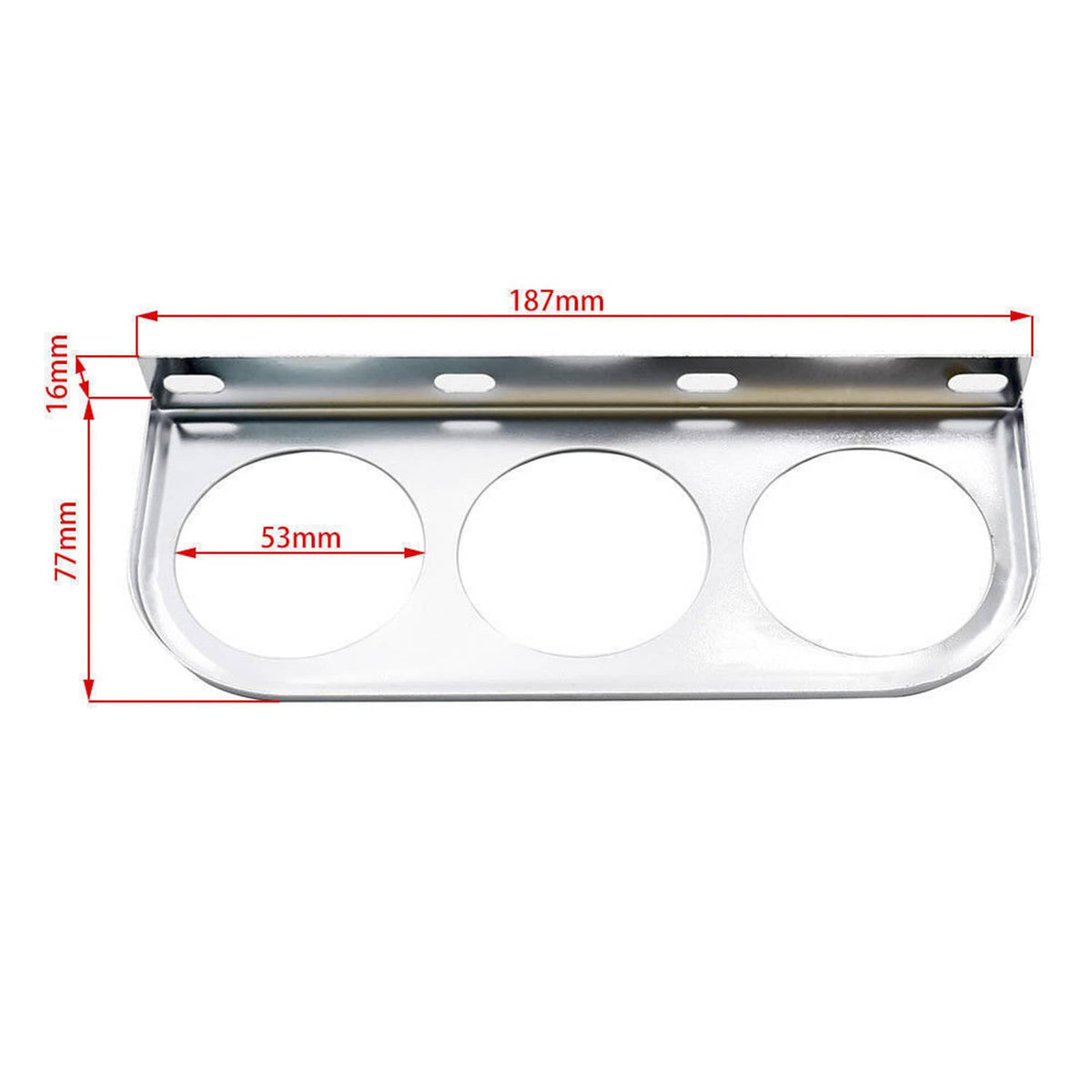 Solidspare 2'' 52mm Chrome Car Triple Gauge Set Kit Amp Meter Water Temp Oil Pressure 3in1