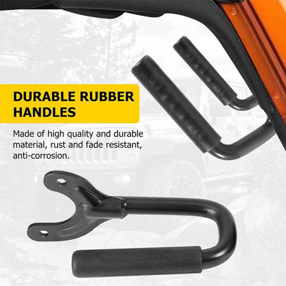 Solidspare Pair Black Steel Front Grab Handles for 1997-2006 Jeep Wrangler TJ & Unlimited