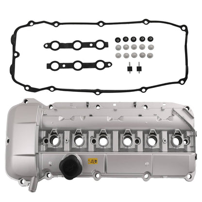 Solidspare Aluminum Engine Valve Cover W/ Gasket For BMW M54 E46 325Ci 325i 330i 525i X3 X5