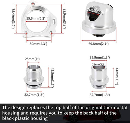Solidspare K-Series For Honda Radiator Hose Swivel Neck Thermostat Housing Aluminum K20 K24